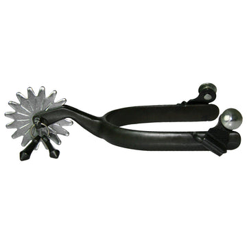 HILASON Black Steel Jingle Bob Spurs Men 2" Shank & 1/2" Band